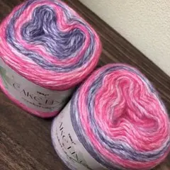 大玉グラデーションコットンウールヤーン2玉