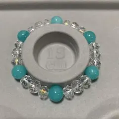 アマゾナイト・爆裂水晶 天然石ブレスレット 15cm