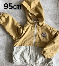 イエローフード付きナイロンジャケット95㎝中フリース