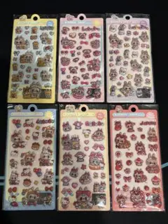 ボンボンドロップシール　ぷっくりシール　6枚セット