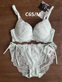 チュチュアンナ　グラマジック　グリーン　レース　ブラセット　紐ショーツC65