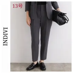 【大きいサイズ】INDIVI ウールライクタックテーパードパンツ 13号