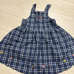 Miki House チェック柄 ジャンバースカート