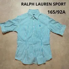 RALPH LAUREN SPORT　刺繍ロゴ　ストライプシャツ　メンズ　S相当