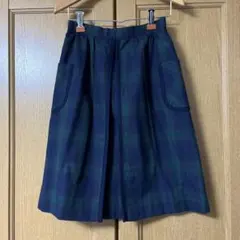 ネイビー系チェック プリーツスカート