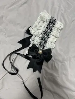 ✴︎匿名配送・即購入可✴︎ ヘッドドレス　リボン　黒　レース　地雷