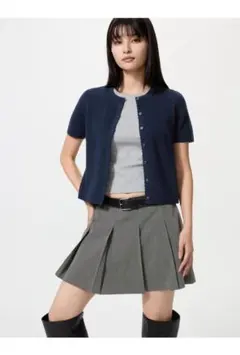 UNIQLO スカラップクルーネックカーディガン/ウォッシャブルのサムネイル