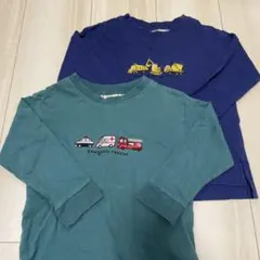 長袖Tシャツ 2枚セット 100cm 働く車 緊急車両のサムネイル