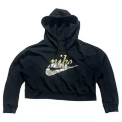 NIKE ナイキ ロゴ プリント クロップド スウェット パーカ