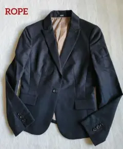 ROPE 黒 ウール&シルク 長袖ジャケット S