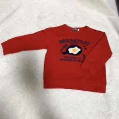 トレーナー　キッズ　100cm トップス　赤　目玉焼き　長袖　冬　スウェット　秋