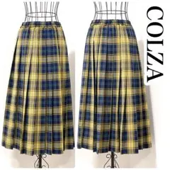 COLZA チェックプリーツスカート 春秋冬 L【acz018】