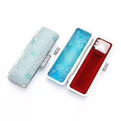 定価 2,190円／実印サイズ／ブルー 13.5-15.0mm／桜柄印鑑ケース