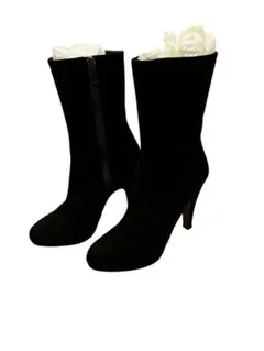 【美品】Diana スエード ポインテッドトゥブーツ ヒール　ブラック