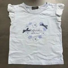 【BeBeべべ】フラワー柄Tシャツ90cm