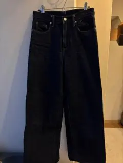 無印良品　デニムワイドバギーパンツ　濃紺