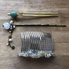 かんざし、コーム3点セット