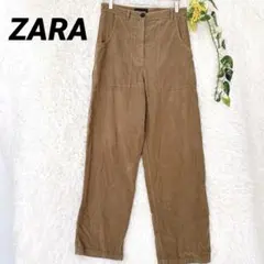 ZARA ザラ◆コーデュロイパンツ ワイドパンツ ブラウン XS カジュアルのサムネイル