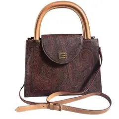 極美品　ETRO エトロ　トップハンドル　2way ハンドバッグ　ペイズリーのサムネイル