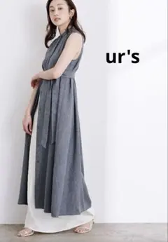 allureville×オトナミューズ リネンオックスカシュクールマキシワンピ