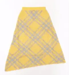 【極美品】LANVIN en Bleu ウールジャガード アシンメトリースカート