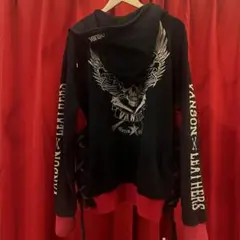 VANSON バンソン　パーカー　黒赤　ラスト1着のサムネイル