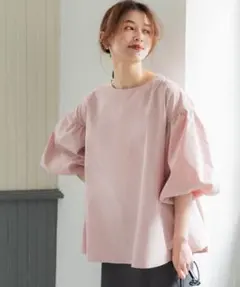 coca 袖バルーンAラインブラウス　ピンク