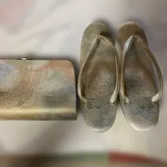 和装用バッグ 草履 セット ゴールド系