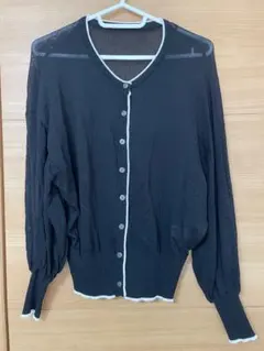 美品 しまむらmysa/ブラックカーディガン