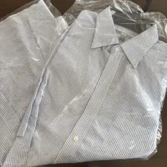UNIQLO 青白ストライプ 長袖シャツ XL