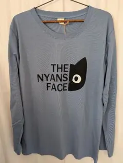 【新品/タグ付】THE NYANS FACE 長袖カットソー ライトブルー　LL