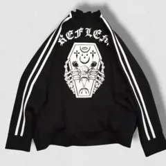 REFLEM コフィンプリントトラックジャケット ジャージ 黒白 バイカラーのサムネイル
