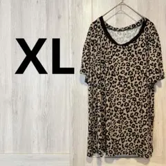 一点物‼️ ヒョウ柄 半袖Tシャツ 【XL】 古着 トップス 夏物
