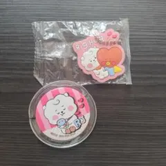 BTS BT21 RJ TATA　キーホルダー　缶バッチ　ジン　テテ　V