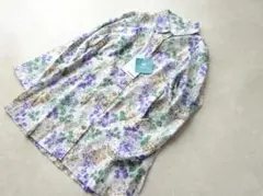 新品　ワコール らくらくパートナー　花柄　プリント　コットンシャツ　ブラウスのサムネイル