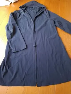 ブラックフード付きコート M-L