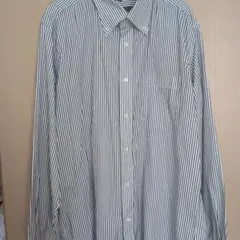 UNIQLO FINE CLOTH SHIRT 長袖シャツ ストライプ XL