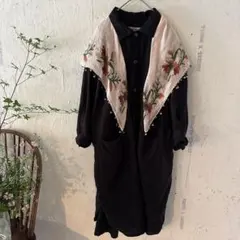 Brocante ブロカント　ドミンゴ　リネン ロングシャツ ブラック　麻のサムネイル