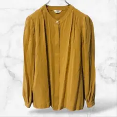 シルク100長袖ブラウス 絹100(M)きれいめ 上品 レディース シンプル 上