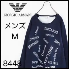 ぴ*ん様 ★美品★希少★アルマーニ　ニット　紺　サイズ５０　M-L　セーター　ロ