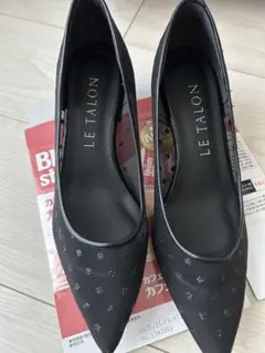 LE TALON ブラック ドット柄 ハイヒール4センチ