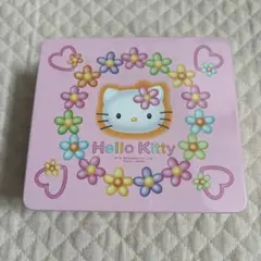 新品未使用　レトロ　サンリオ　お花キティ　キティちゃん　 小物入れ　トランク缶