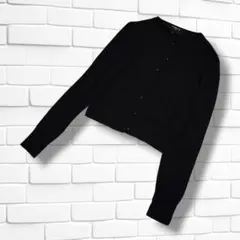 【最高級】PAULE KA ポールカ ウール混 カーディガン 黒 クロップド丈のサムネイル