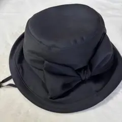 TOCCA BIG RIBBON WIDE BRIM HAT 帽子 黒 ブラック
