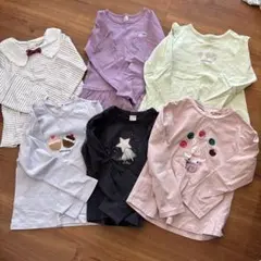 130cm 長袖カットソーセット（多色・刺繍）