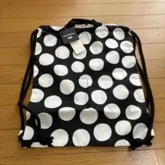 新品　マリメッコ　水玉　UNIQLO marimekko リュック　黒ドット柄のサムネイル