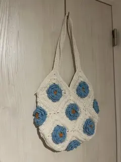 花モチーフ　編み込みトート