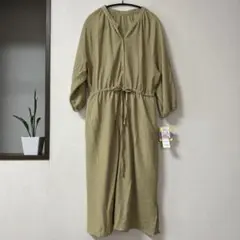 しまむら長袖 ロングワンピース　M 中黄色