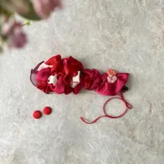七五三 髪飾り 赤 ピンク｜ヘッドドレス ヘッドアクセサリー｜3歳 7歳 和装