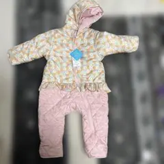 花柄防水アウター ジャンプスーツ　スキーウェア　サイズ90